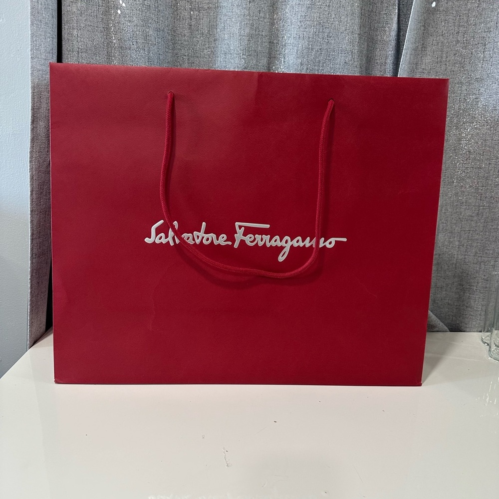 Authentic Salvatore Ferragamo empty large paper bag.
